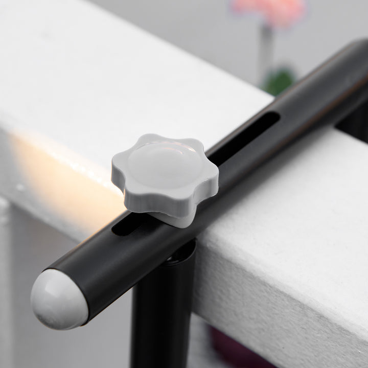 MCL Balcony Hanging Table, Metal Wall Mount Desk, Adjustable Folding Balcony Deck Table for Patio and Garden, Black