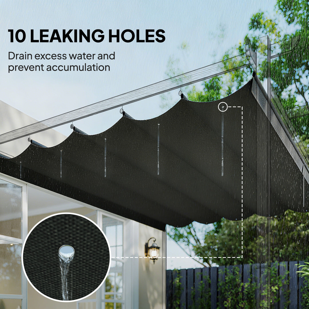 Retractable Pergola Cover, 3.5 x 2.6 m Replacement Canopy Fabric for 4