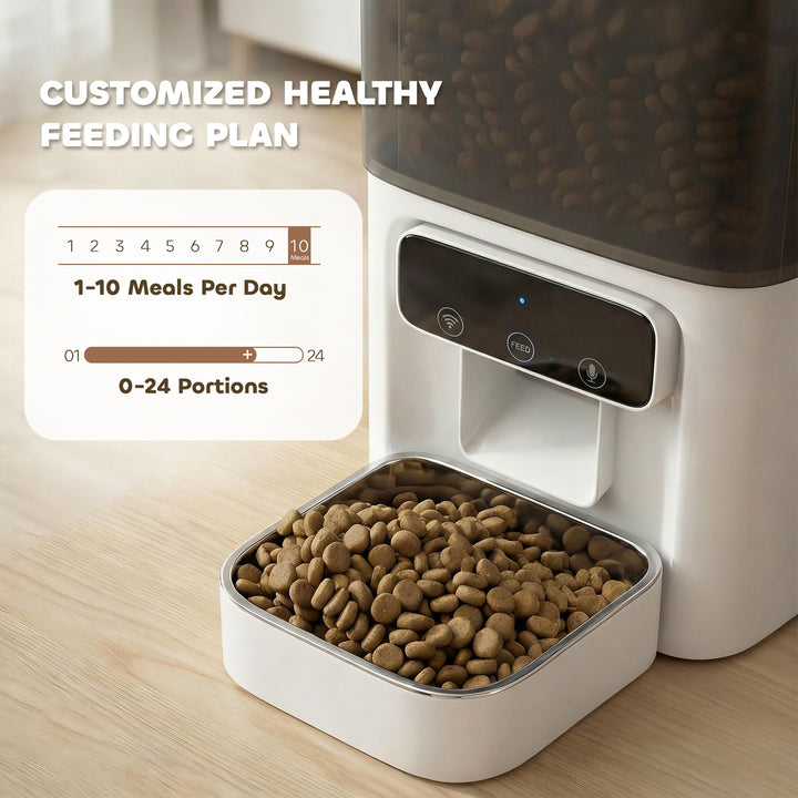 Automatic Cat Feeder, 4.5L WiFi Cat Food Dispenser with Timer, Program