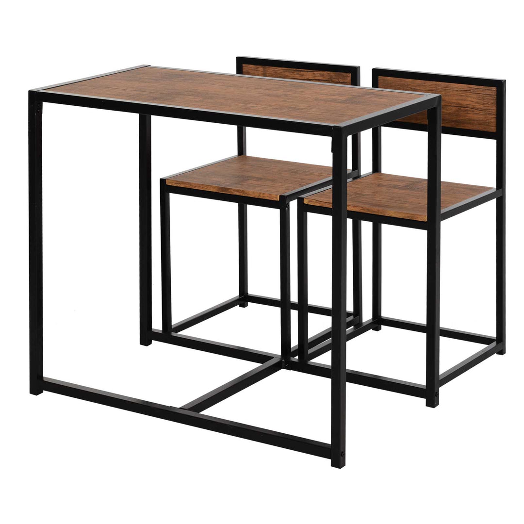 Dining Table and Chairs Set 2, Dining Room Sets, Rectangular Space Saving Table and 2 Chairs for Compact