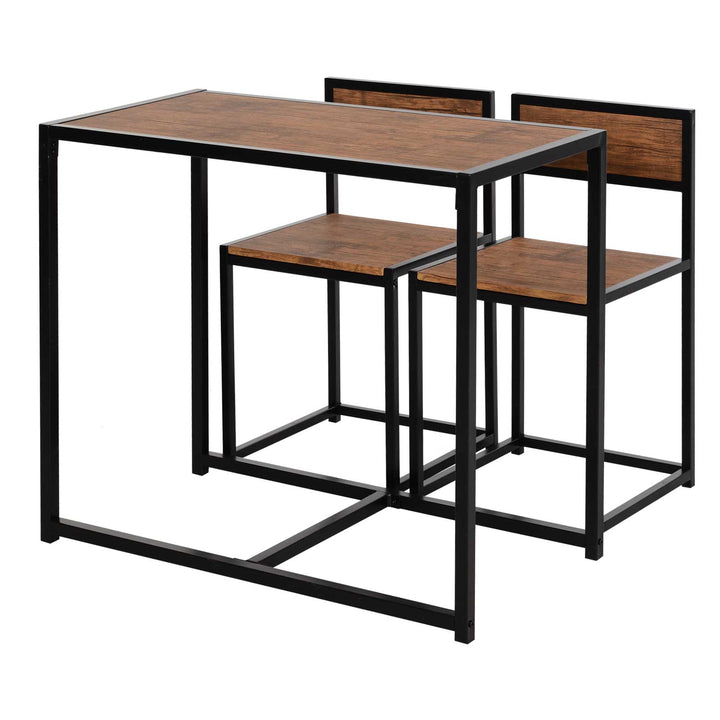 Dining Table and Chairs Set 2, Dining Room Sets, Rectangular Space Saving Table and 2 Chairs for Compact