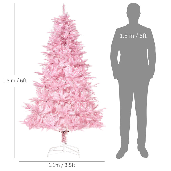MCL 6FT Artificial Christmas Tree Holiday Xmas Holiday Tree Decoration with Automatic Open for Home Party, Pink