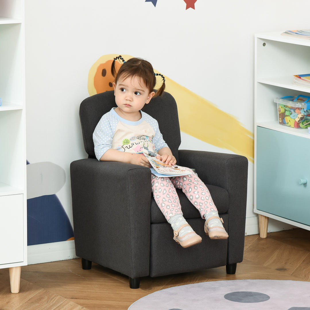 HOMCOM Children's 2-in-1 Sofa and Armchair with Footrest, Soft Seating for Playroom and Bedroom, 55 x 50 x 67cm, Grey | Aosom UK