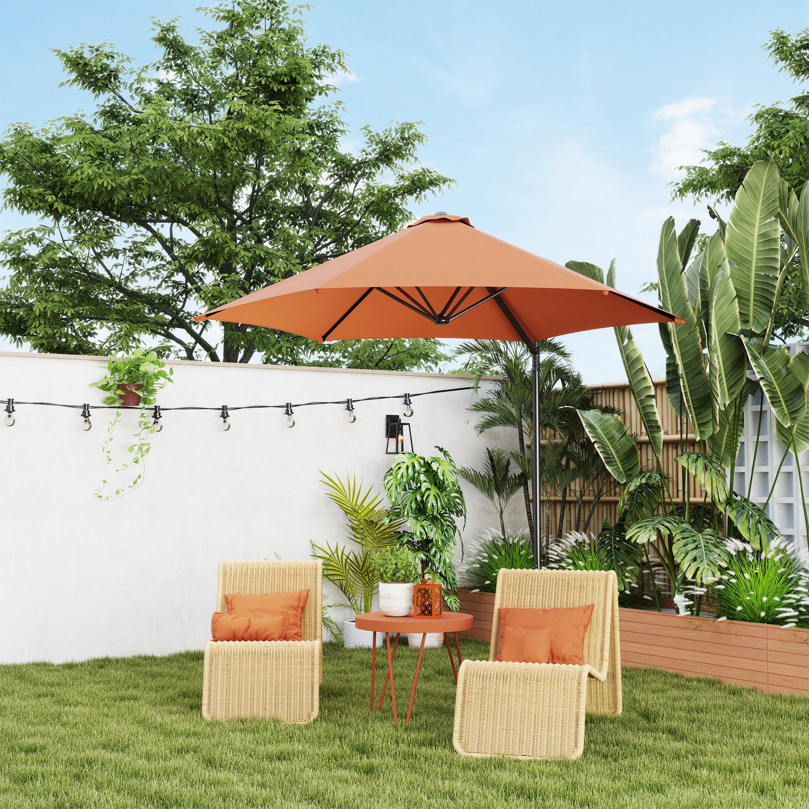 2.5m Rotating Cantilever Parasol - Orange