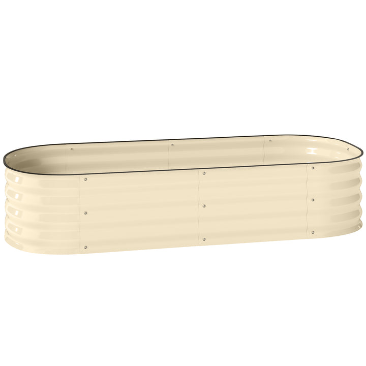 Galvanised Raised Garden Bed, Metal Planter Box with Safety Edging, fo