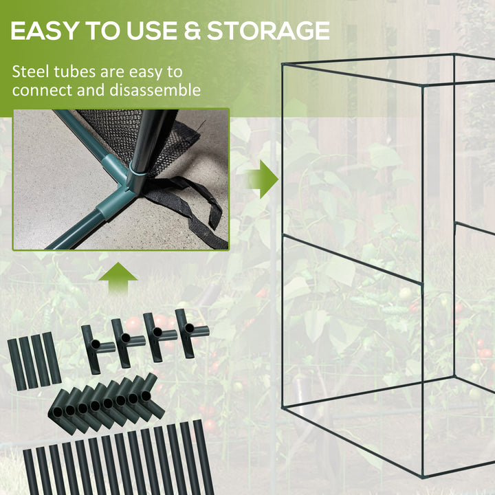 120 x 120cm Compact Plant Cage, with Netting - Green