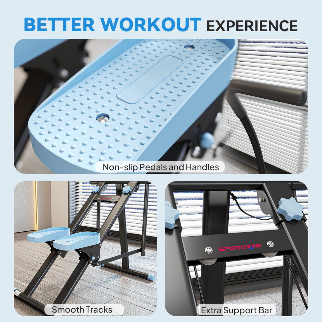 Stair Stepper for Home Gym Exercise, Vertical Climber Machine with LCD Monitor &amp; Adjustable Pedals for Workout