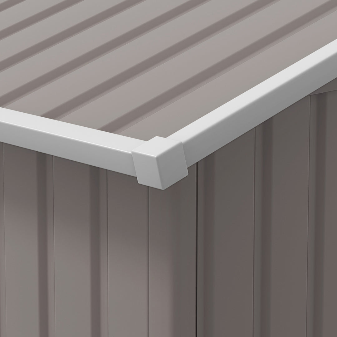 13 x 11ft Large Garden Shed, Mental Garden Storage Shed with Foundation Kit Ventilation & Doors, Light Grey