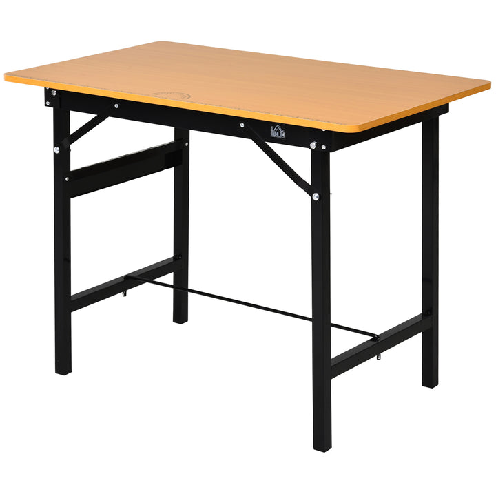 HOMCOM Foldable Garage Work Bench, Craft Table MDF Workstation, Heavy-duty Steel Frame with Ruler, Protractor | Aosom UK