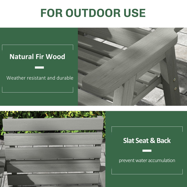 Fir Wood Convertible 2 to 3 Seater Outdoor Garden Bench Grey
