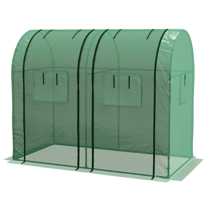 Outsunny Tomato Greenhouse, Garden Growhouse w/ 2 Roll-up Doors and 4 Mesh Windows, Portable Green House, 185 x 94 x 150cm, Green | Aosom UK