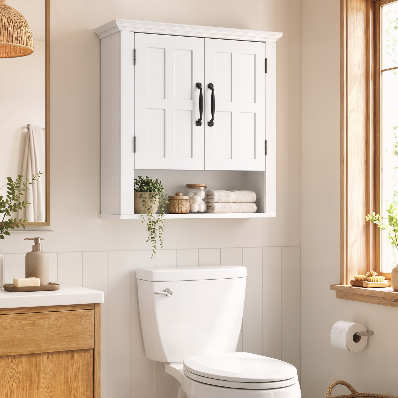 Bathroom Wall Cabinet, Medicine Cabinet, Kitchen Cupboard with 2 Doors