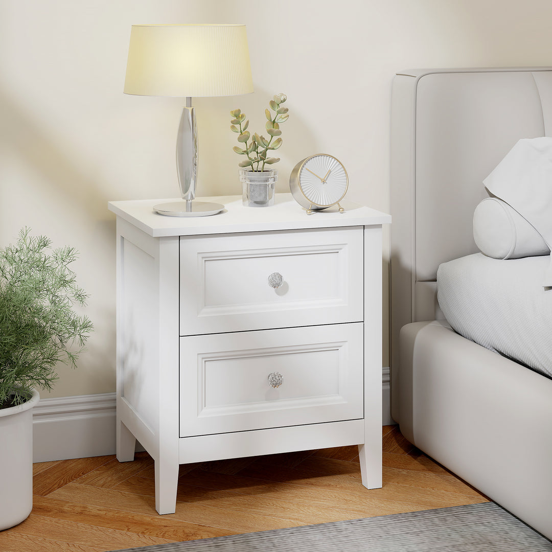 Nightstand with 2 Drawers Modern Bedside Table for Bedroom Living Room