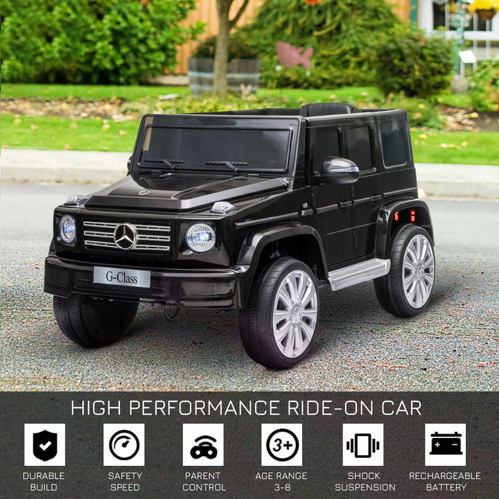 HOMCOM Compatible 12V Battery-powered Kids Electric Ride On Car Mercedes Benz G500 Toy w/ Parental Remote Control Music Lights MP3 Wheels | Aosom UK