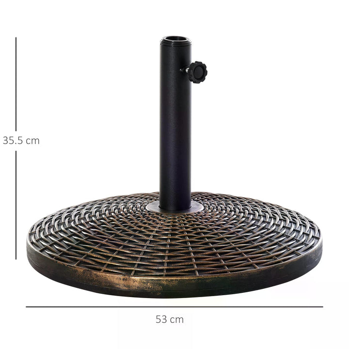 Outsunny Patio Parasol Base: Weighted 25kg Stand for Outdoor Umbrellas, Weather-Resistant, Jet Black | Aosom UK