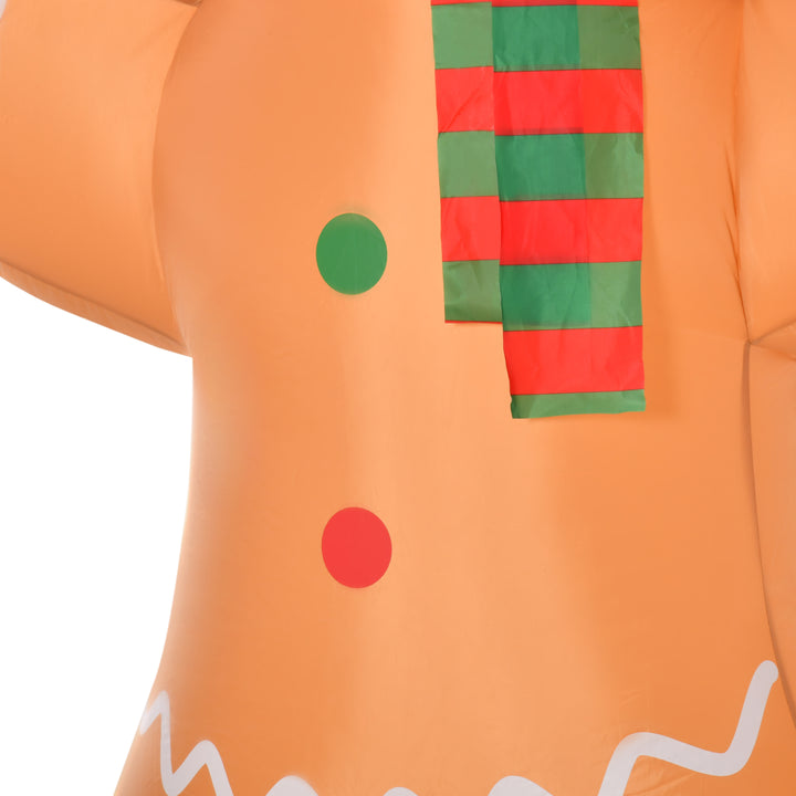 8ft Christmas Inflatable Gingerbread Man, Lighted Blow Up Yard Decor Indoor Outdoor Garden Lawn Party Prop