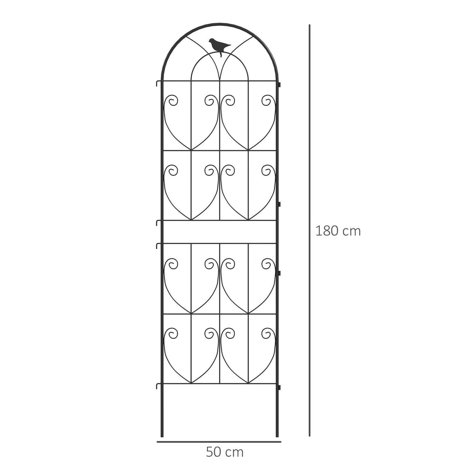 Set of 2 Garden Trellis, Metal Fence Panels for Climbing Outdoor Plant