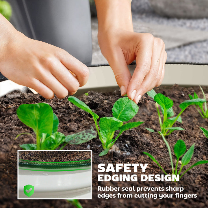 Set of 2 Raised Garden Bed, Metal Planter Box with Safety Edging, Easy