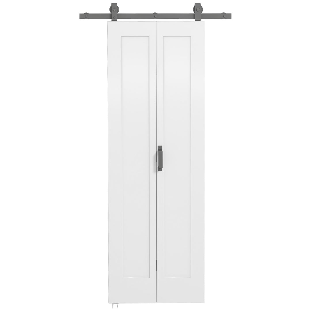 Slide Door, 70cm Modern Sliding Door Set Kit with Steel Rail, White