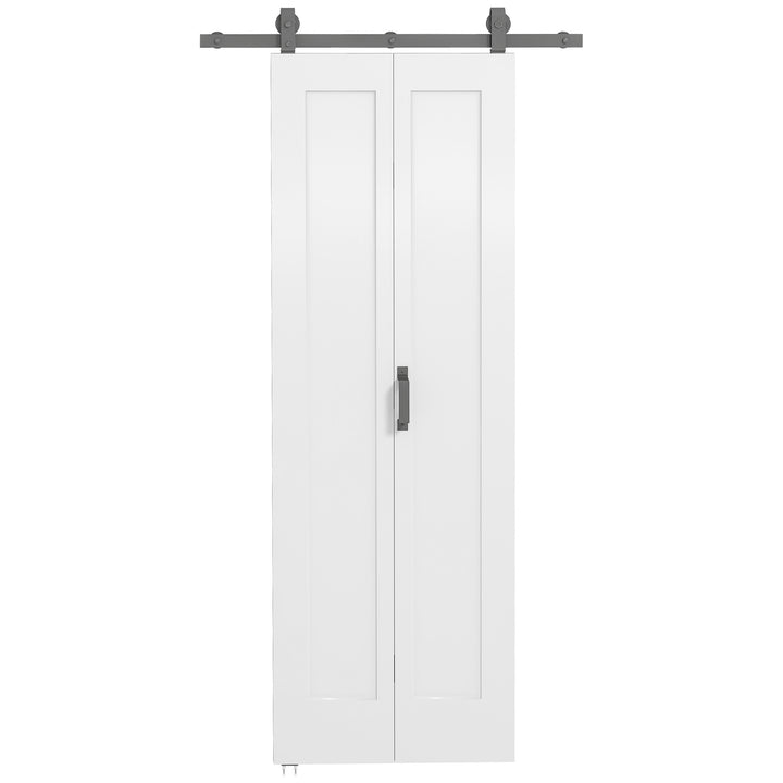 Slide Door, 70cm Modern Sliding Door Set Kit with Steel Rail, White