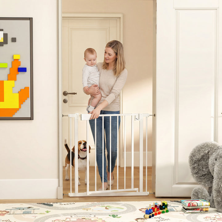 Baby Gate, Pet Safety Gate Pressure Fit, 76-81cm Wide with Two-Way Ope