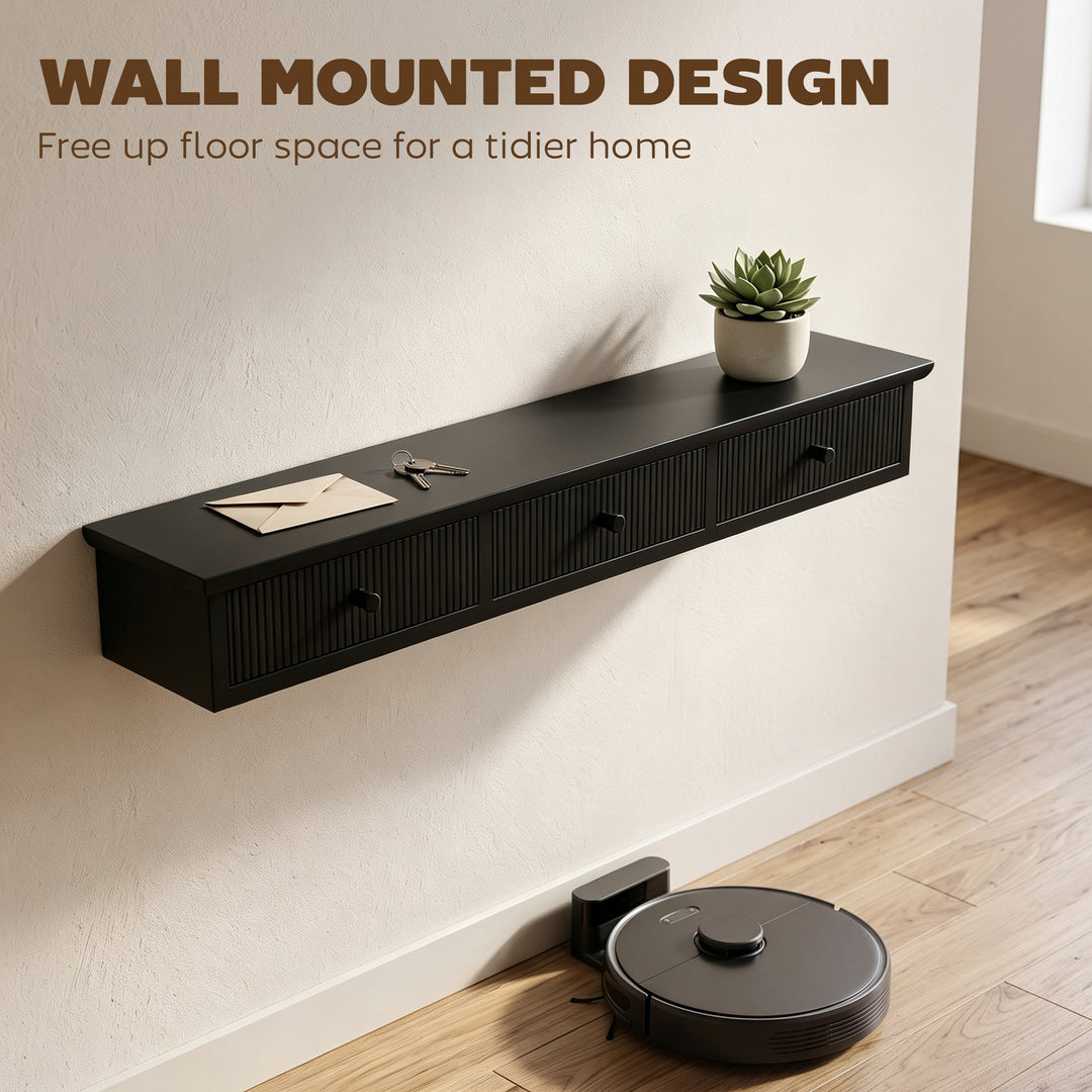Shelf Wall-Mounted Storage Shelf Shelving Unit MDF 93 x 15 x 10 cm Ent