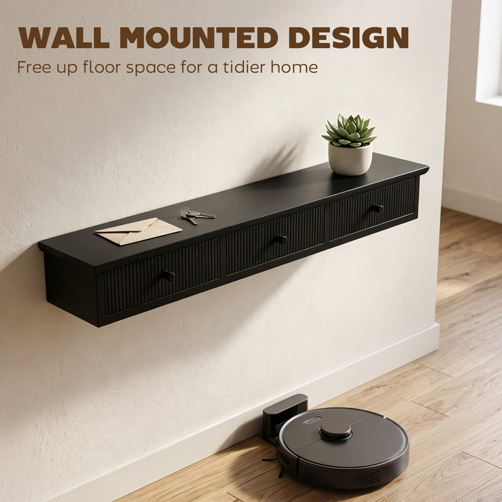 Shelf Wall-Mounted Storage Shelf Shelving Unit MDF 93 x 15 x 10 cm Ent