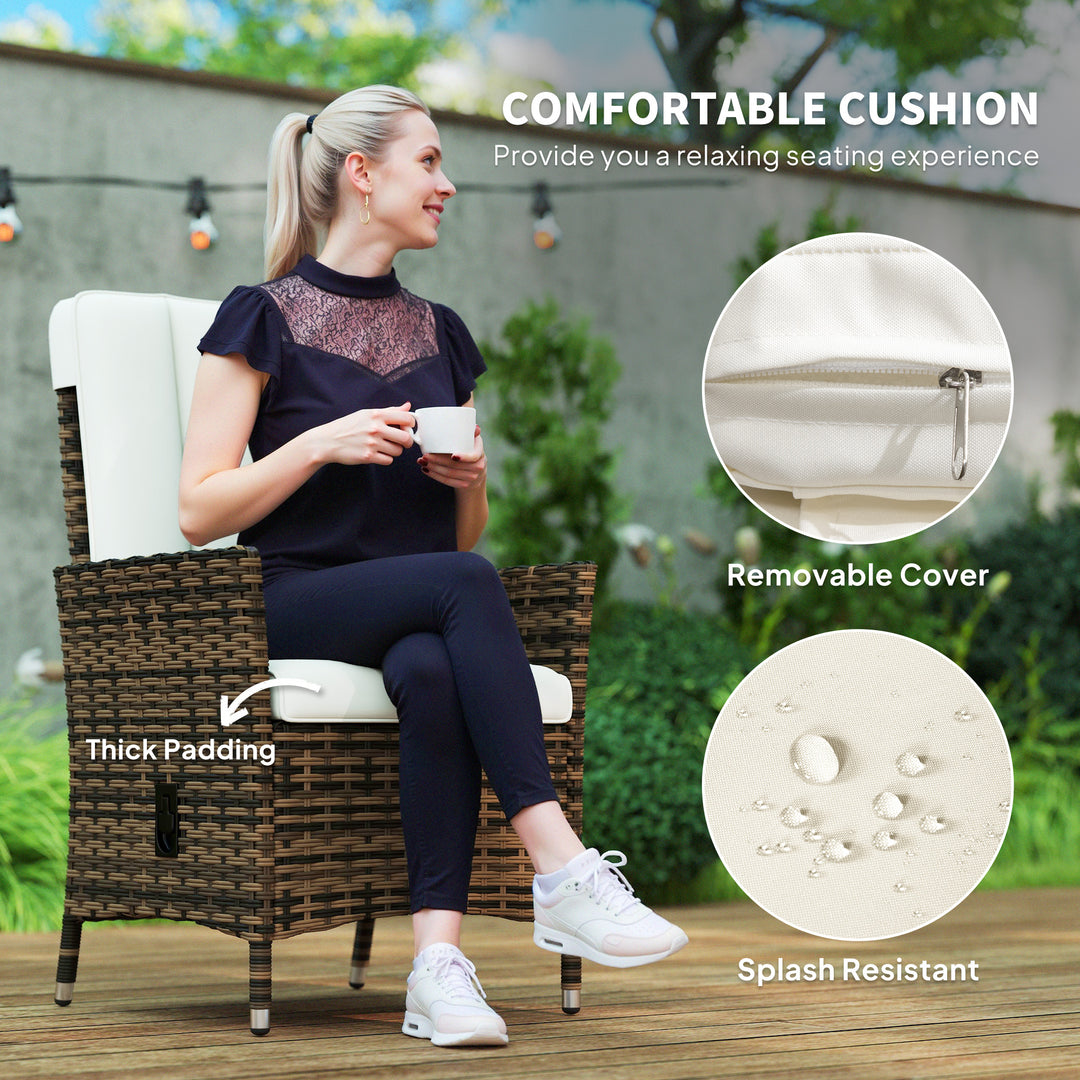105°-150° Reclining Rattan Chair - Cream