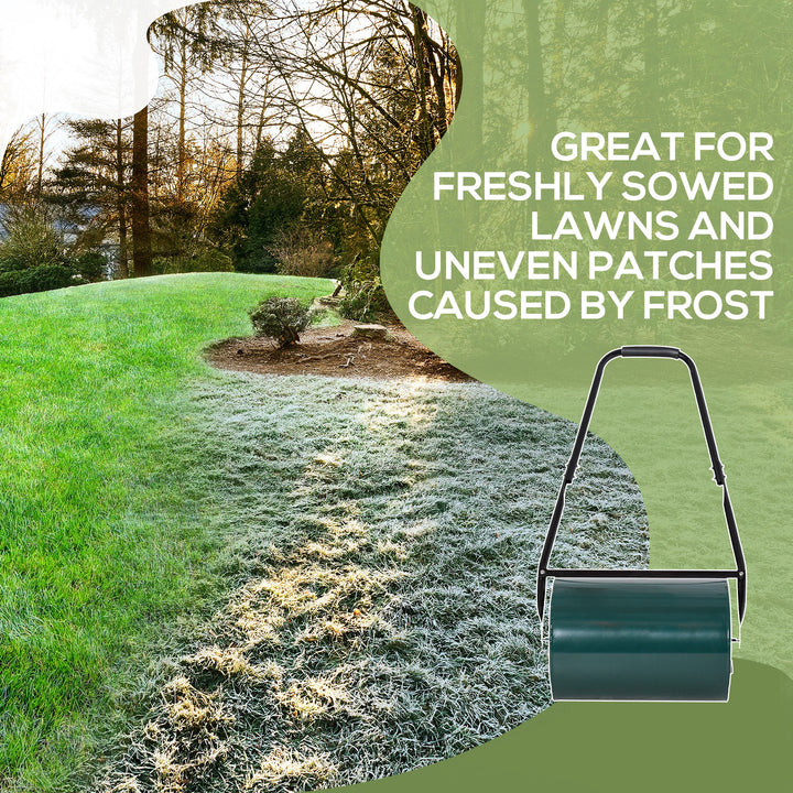 MCL 30 L Heavy Duty Water Or Sand Filled 30cm Garden Steel Lawn Roller Drum - Dark Green