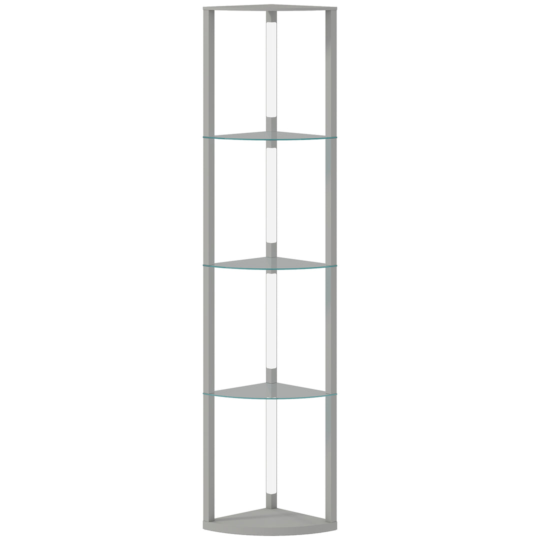 LED Floor Lamp with Shelves, Dimmable Standing Lamp with Foot Switch f
