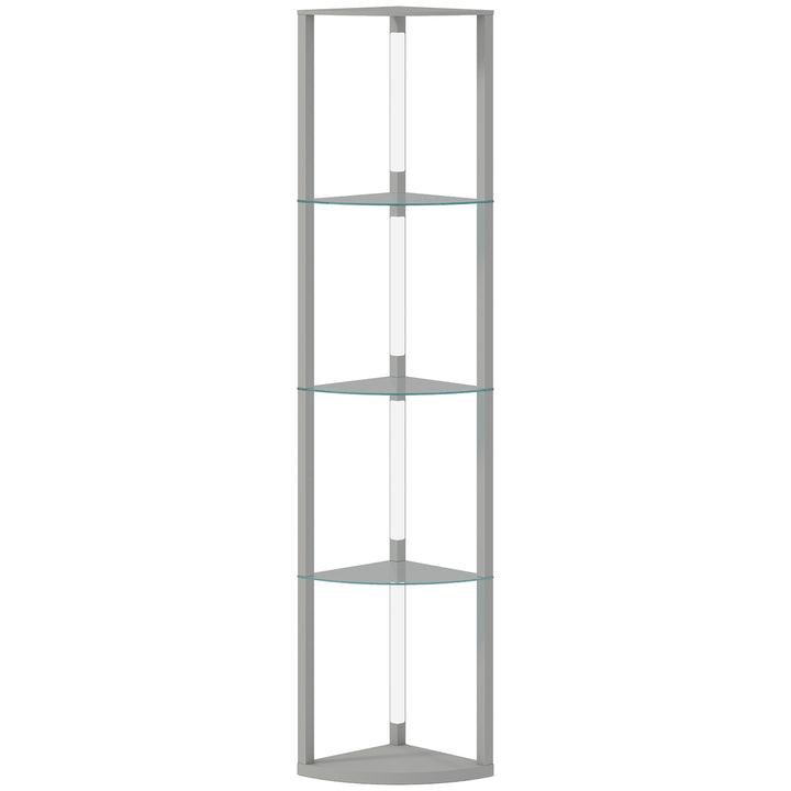 LED Floor Lamp with Shelves, Dimmable Standing Lamp with Foot Switch f