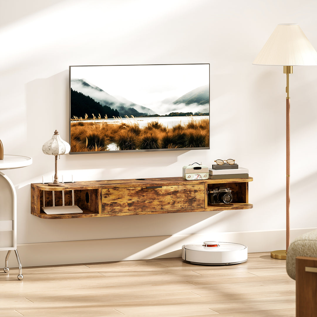 MCL 120 cm Floating TV Unit for TVs up to 50 Inch - Rustic Brown
