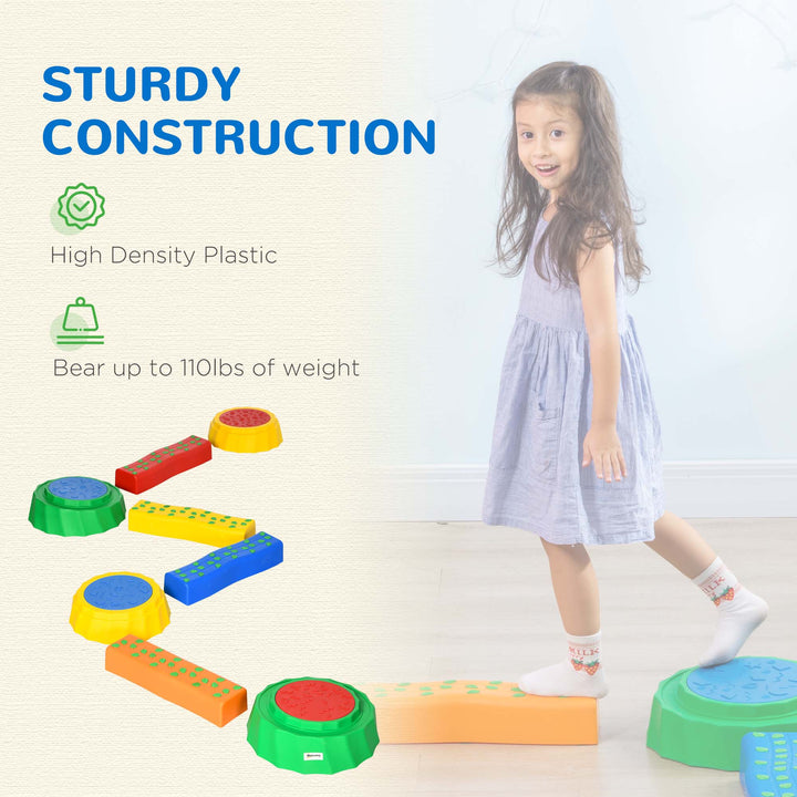 MCL Eight-Piece Kids Stepping Stones, with Non-Slip Surface & Bottom, for Toddlers - Multicoloured