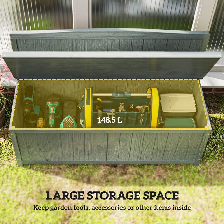 Wood Storage Bench for Patio Furniture, Outdoor Garden Seating Tools, 