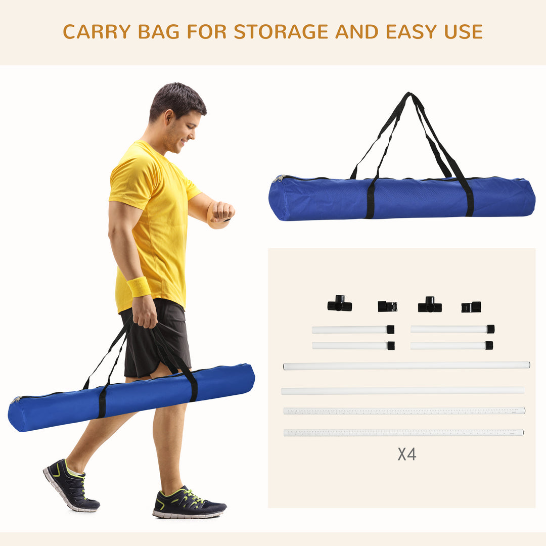 4 Pieces Dog Agility Training Equipment, Adjustable Height Jumps Hurdle with Carrying Bag for Outdoor, White