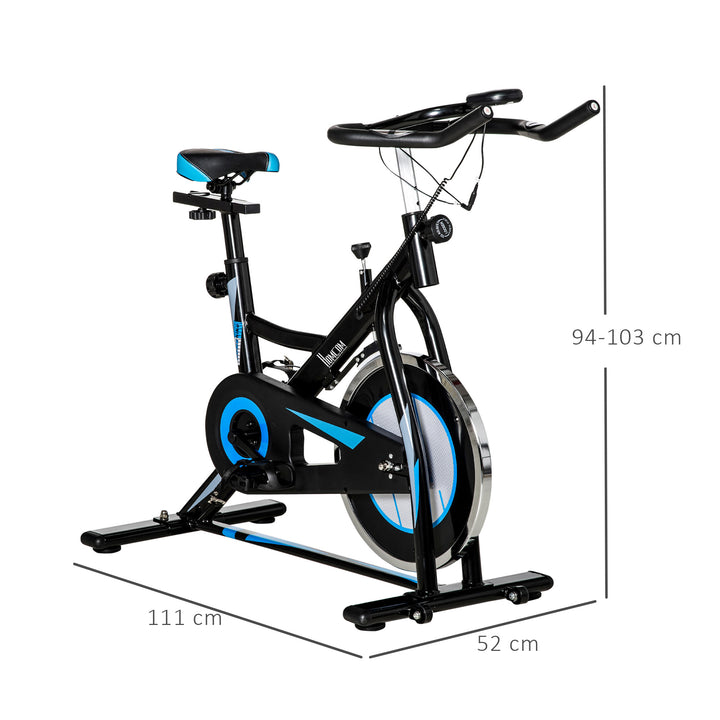 MCL Stationary Exercise Bike, 8kg Flywheel Indoor Cycling Workout Fitness Bike, Adjustable Resistance Cardio Exercise Machine w/ LCD Monitor Pad and Phone Holder for Home, Gym, Office, Black