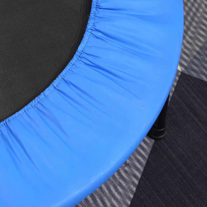 Φ96cm Mini Fitness Trampoline Home Gym Yoga Exercise Rebounder Indoor Outdoor Jumper with Safety Pad, Support Up to 100 KG, Blue and Black