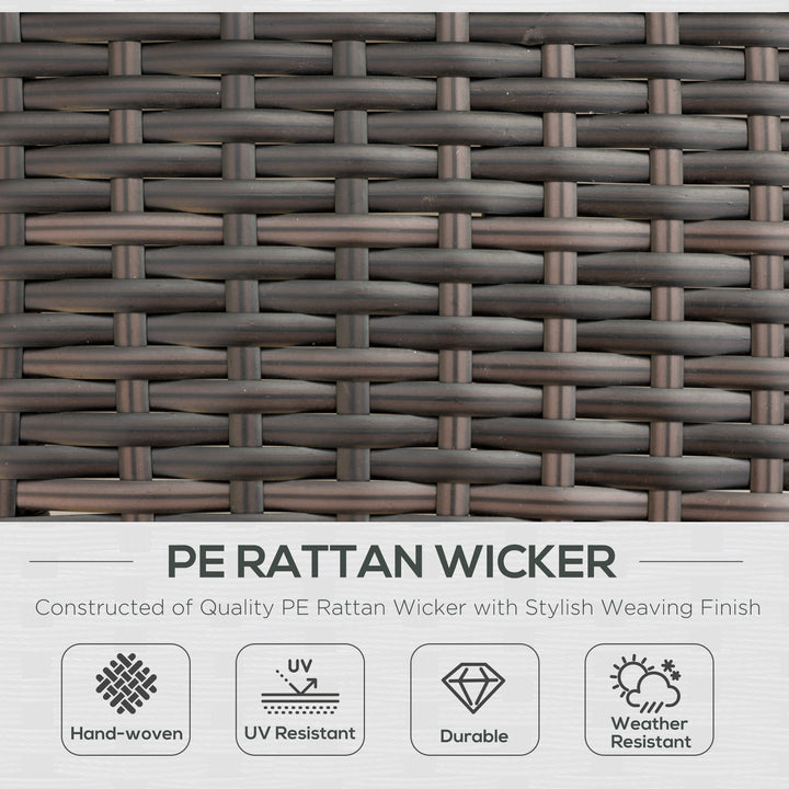 MCL Double Rattan Sun Lounger, Garden Daybed with 5-Level Adjustable Backrest and Flip Side Trays, Wicker Outdoor Furniture Recliner with Cushions and Pillows for Patio, Cream White