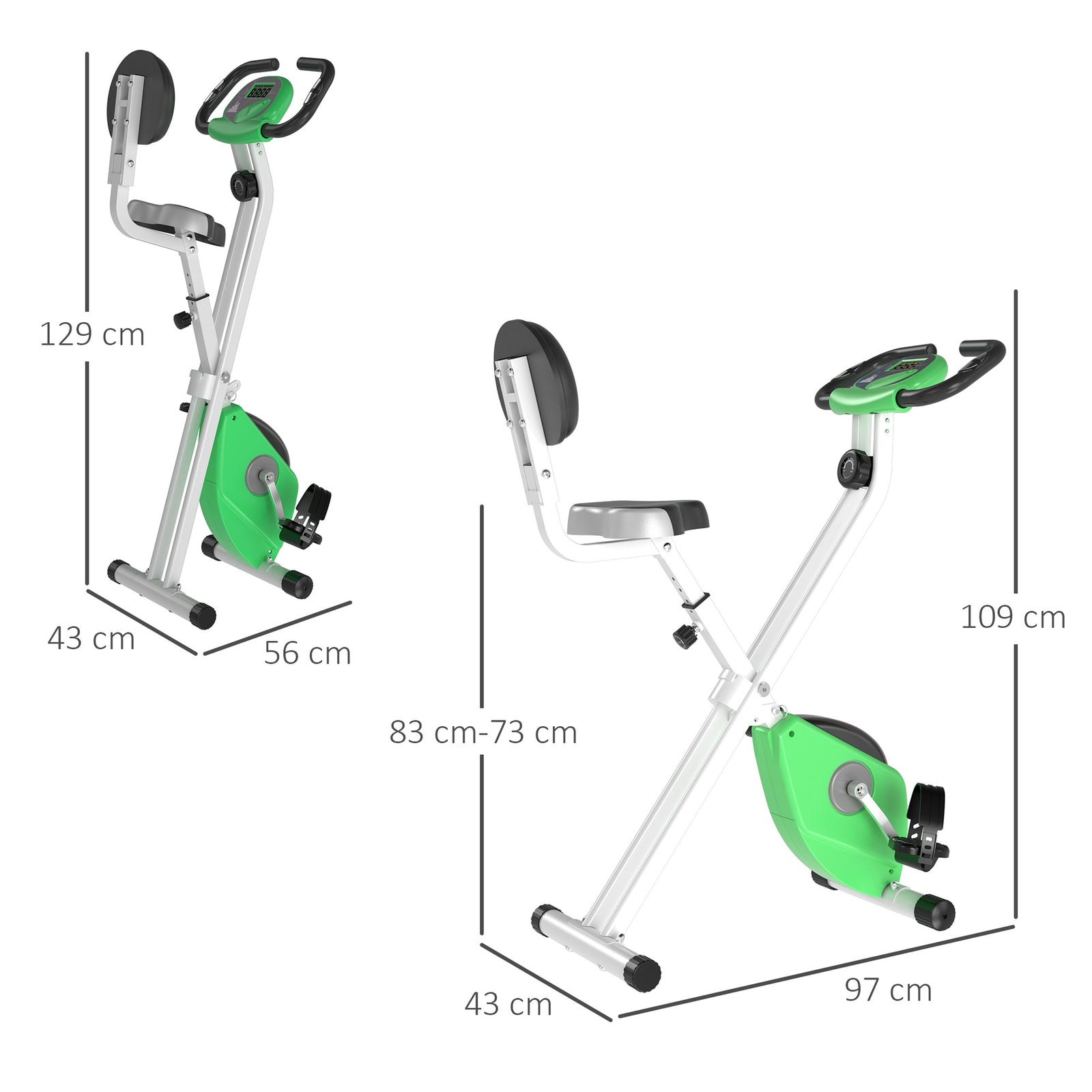 Folding Exercise Bike, Fitness Bicycle Indoor Trainer, Quiet 8-Level M