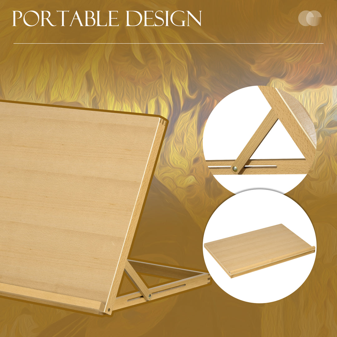 Desktop Table A2 Easel Craft Workstation, Adjustable Beechwood Table Top Easel, Portable Folding Artist Drawing & Sketching Board for Adults, Beginners, Artists Painting