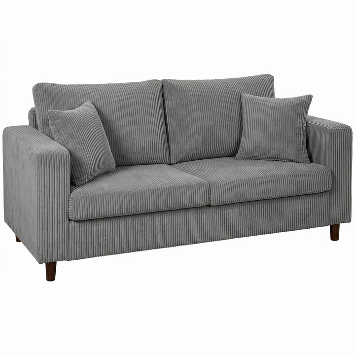 Loveseat Sofa with Wide Seat, Corduroy 2 Seater Couch with Deep Seat, 