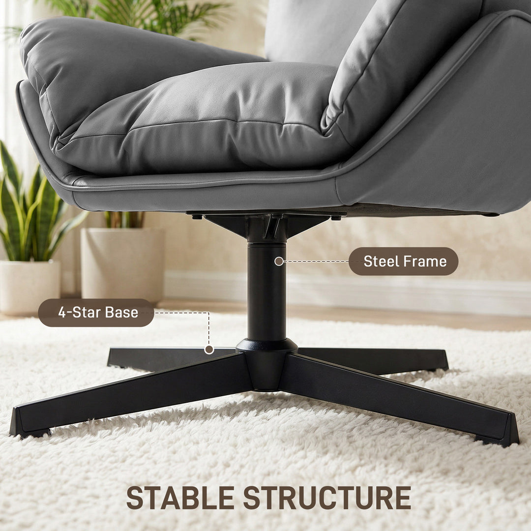 Accent Chair with 360 Swivel Armchair for Living Room with Padded Cush