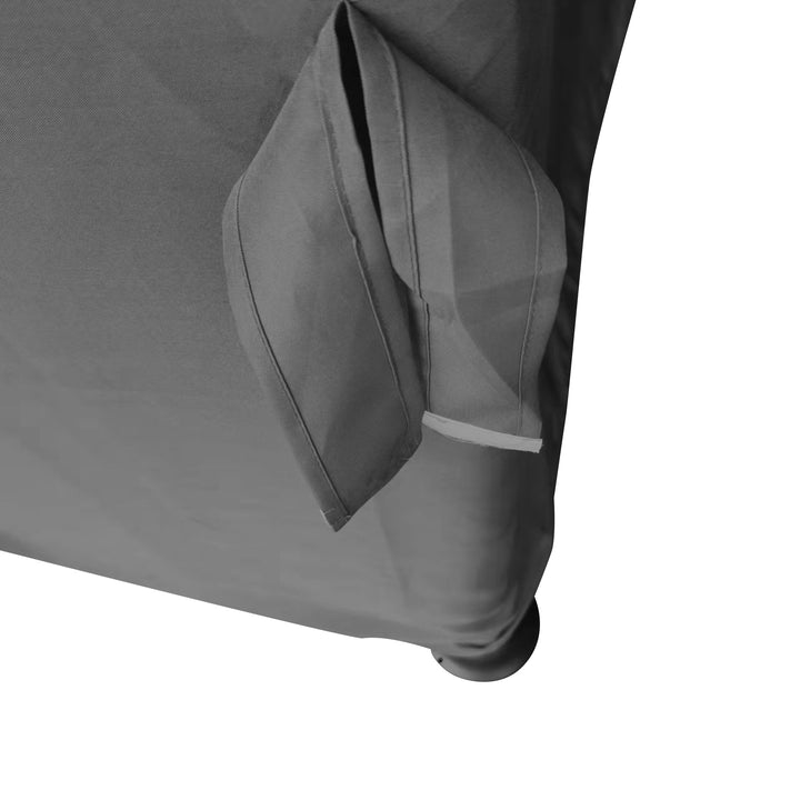 MCL 3 x 3(m) Patio Gazebo Canopy Garden Pavilion Tent Shelter Marquee with 2 Tier Water Repellent Roof, Mosquito Netting and Curtains, Aluminium Frame, Dark Grey