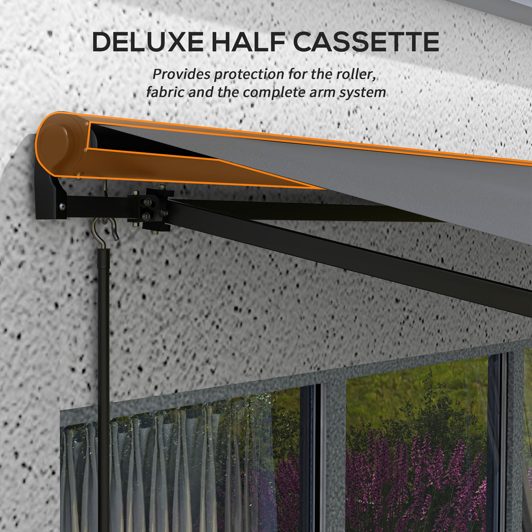 3 x 2m Aluminium Frame Electric Awning, with Remote - Dark Grey