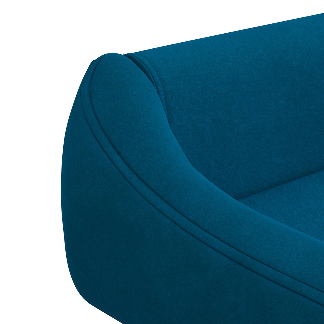 Dog Couch with Soft Cushion, Pet Sofa Bed with Wooden Frame, Removable Cover, for Medium and Large Dogs, Blue