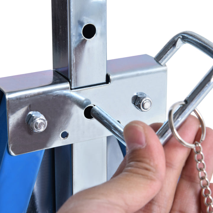 MCL Set of 2 Adjustable Telescopic Builders Trestle, DIY Steel Work Bench Carpenter, Folding Saw Horse Tools Blue