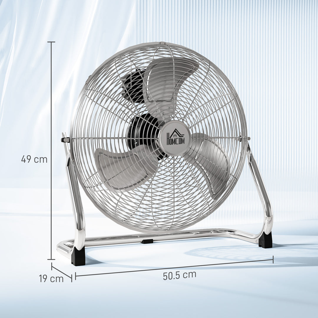 Metal Desk Fan with 3 Speeds & 120° Adjustable Tilt - Silver