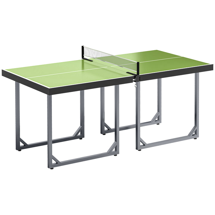 HOMCOM 182cm Mini Tennis Table Folding Ping Pong Table with Net Multi-Use Table for Indoor Outdoor Game, Green