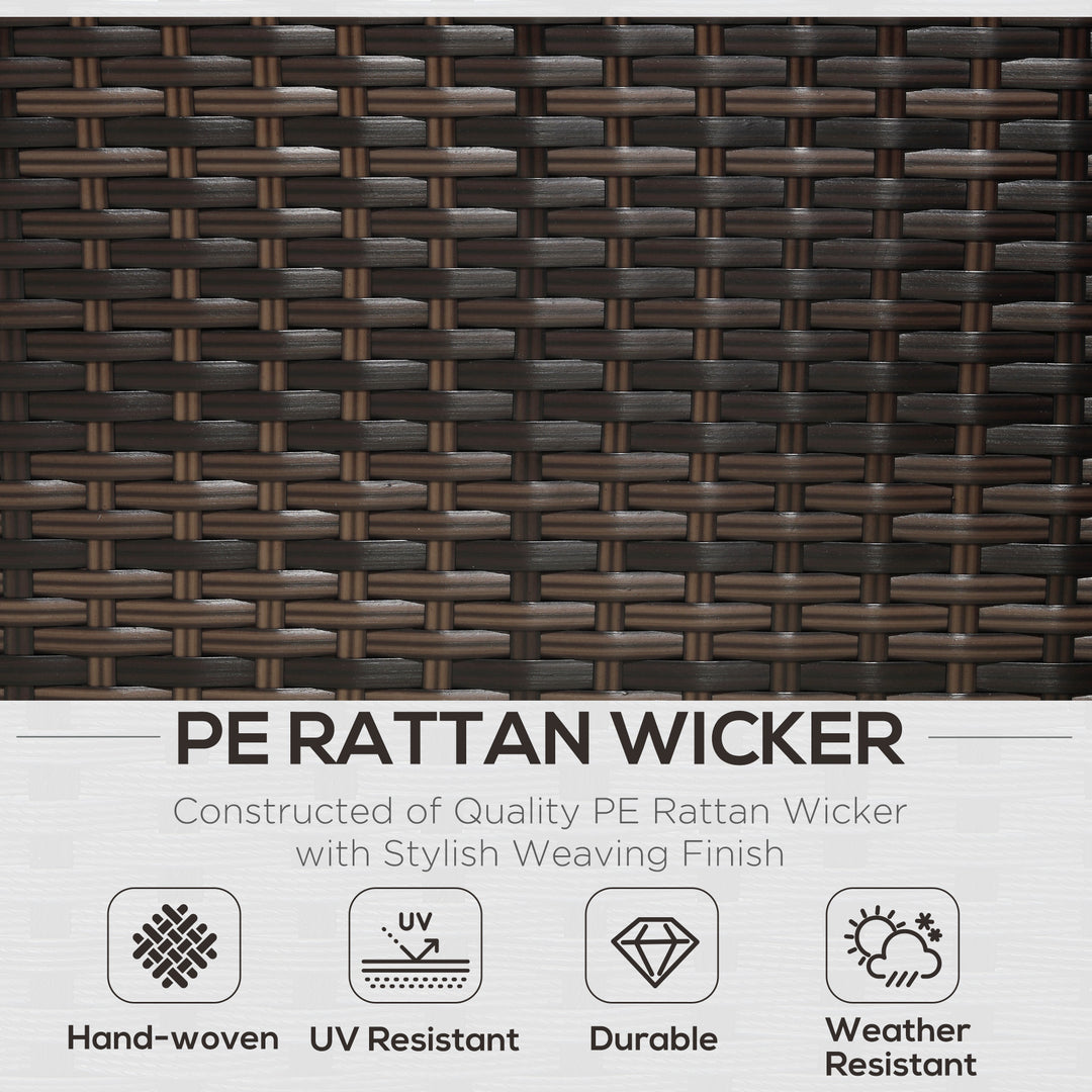 MCL 3 Pieces Rattan Garden Furniture Sofa Set, 4 Seater Garden Corner Sofa with 5-Level Reclining Sun Lounger and Storage Coffee Table, Outdoor Furniture Conservatory Set with Cushions, Brown