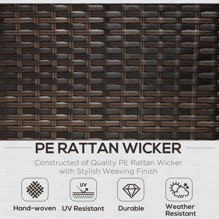 MCL 3 Pieces Rattan Garden Furniture Sofa Set, 4 Seater Garden Corner Sofa with 5-Level Reclining Sun Lounger and Storage Coffee Table, Outdoor Furniture Conservatory Set with Cushions, Brown